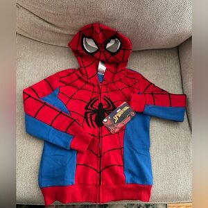 NWT Boys Spider-Man 5T Zip-Up Hoodie